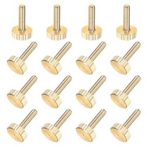 M METERXITY 16-Pack Knurled Thumb Screws, M5x14mm Solid Brass Flat Head Knurled Head Bolts Fasteners for PC Computer Cases/Electronic/Mechanical/Home, Fully Threaded Thumbscrew in Saudi Arabia