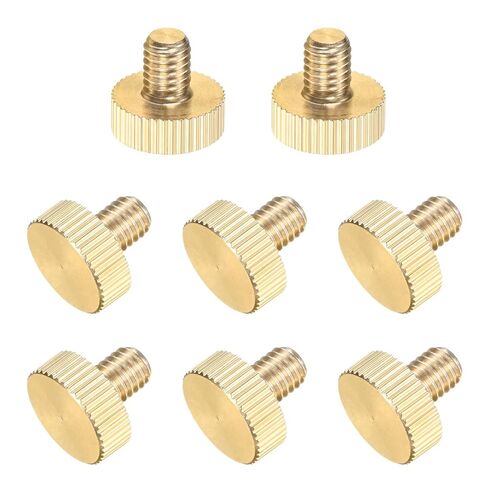 M METERXITY 16-Pack Knurled Thumb Screws, M5x14mm Solid Brass Flat Head Knurled Head Bolts Fasteners for PC Computer Cases/Electronic/Mechanical/Home, Fully Threaded Thumbscrew in Saudi Arabia