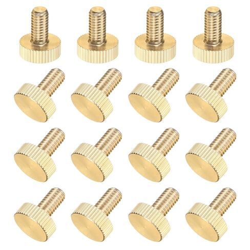 M METERXITY 16-Pack Knurled Thumb Screws, M5x14mm Solid Brass Flat Head Knurled Head Bolts Fasteners for PC Computer Cases/Electronic/Mechanical/Home, Fully Threaded Thumbscrew in Saudi Arabia