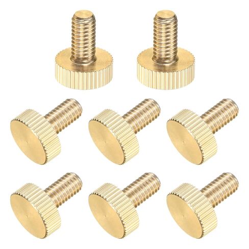 M METERXITY 16-Pack Knurled Thumb Screws, M5x14mm Solid Brass Flat Head Knurled Head Bolts Fasteners for PC Computer Cases/Electronic/Mechanical/Home, Fully Threaded Thumbscrew in Saudi Arabia