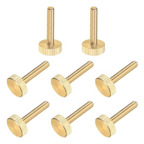 M METERXITY 16-Pack Knurled Thumb Screws, M5x14mm Solid Brass Flat Head Knurled Head Bolts Fasteners for PC Computer Cases/Electronic/Mechanical/Home, Fully Threaded Thumbscrew in Saudi Arabia