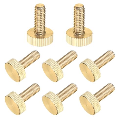 M METERXITY 16-Pack Knurled Thumb Screws, M5x14mm Solid Brass Flat Head Knurled Head Bolts Fasteners for PC Computer Cases/Electronic/Mechanical/Home, Fully Threaded Thumbscrew in Saudi Arabia