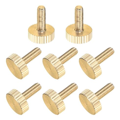 M METERXITY 16-Pack Knurled Thumb Screws, M5x14mm Solid Brass Flat Head Knurled Head Bolts Fasteners for PC Computer Cases/Electronic/Mechanical/Home, Fully Threaded Thumbscrew in Saudi Arabia