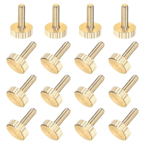M METERXITY 16-Pack Knurled Thumb Screws, M5x14mm Solid Brass Flat Head Knurled Head Bolts Fasteners for PC Computer Cases/Electronic/Mechanical/Home, Fully Threaded Thumbscrew in Saudi Arabia
