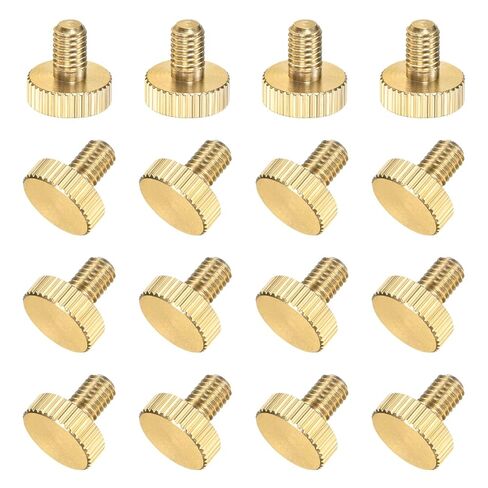 M METERXITY 16-Pack Knurled Thumb Screws, M5x14mm Solid Brass Flat Head Knurled Head Bolts Fasteners for PC Computer Cases/Electronic/Mechanical/Home, Fully Threaded Thumbscrew in Saudi Arabia