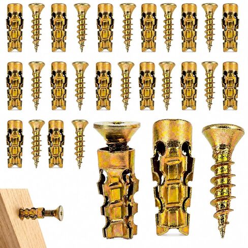 6×14mm Short Expansion Screw Set for Cabinet Hinge Repair and Stripped Thread Restoration, Secure Cabinet Door Fastening, Suitable for Tile Stone Wood and More (30pcs) in Kuwait