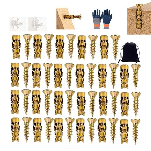 6×14mm Short Expansion Screw Set, Door Hinge Thread Repair Screwsfor Cabinet Hinge & Stripped Thread Restoration, Wall Anchors Screws Fit 6mm Holes for Tile Stone Wood Door (100Set) in Kuwait
