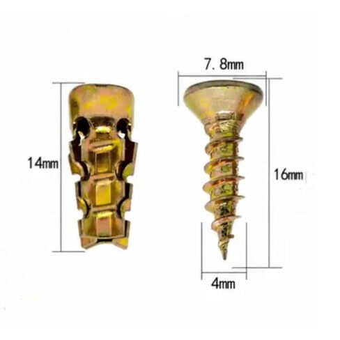 6×14mm Short Expansion Screw Set, Door Hinge Thread Repair Screwsfor Cabinet Hinge & Stripped Thread Restoration, Wall Anchors Screws Fit 6mm Holes for Tile Stone Wood Door (100Set) in Kuwait