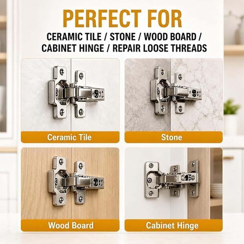 6×14mm Short Expansion Screw Set, Door Hinge Thread Repair Screwsfor Cabinet Hinge & Stripped Thread Restoration, Wall Anchors Screws Fit 6mm Holes for Tile Stone Wood Door (100Set) in Kuwait
