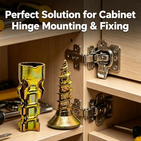 6×14mm Short Expansion Screw Set, Stone Expansion Anchor for Cabinet Hinge Repair and Stripped Thread Restoration, Fits 6mm Drill Holes in Wood, Tile, Stone (50Pcs) in Kuwait