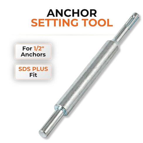 SDS Plus Drop-in Anchor Setting Tool 1/2, Internal Threaded Anchor Setter for Concrete, Zinc Plated Steel Easy Rotary Hammer Installation in Kuwait