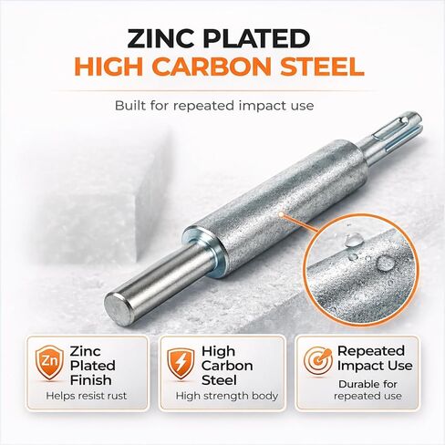 SDS Plus Drop-in Anchor Setting Tool 1/2, Internal Threaded Anchor Setter for Concrete, Zinc Plated Steel Easy Rotary Hammer Installation in Kuwait
