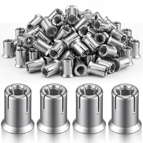 200 Pcs 3/8"-16 Drop in Anchors, Zinc Coated Carbon Steel Internal Threaded Expansion Anchor, Heavy Duty Female Thread Inserts Fit Standard 3/8 Bolt, 1/2" Drill Hole in Saudi Arabia