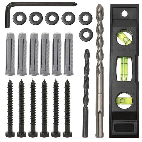 22PCS TV Wall Mount Hardware Kit, M8 Lag Bolt Kit with Anchors, Washers, Bubble Level, Allen Key & 2 Drill Bits, Heavy-Duty TV Mounting Screws for Wood Stud, Brick & Concrete in Kuwait