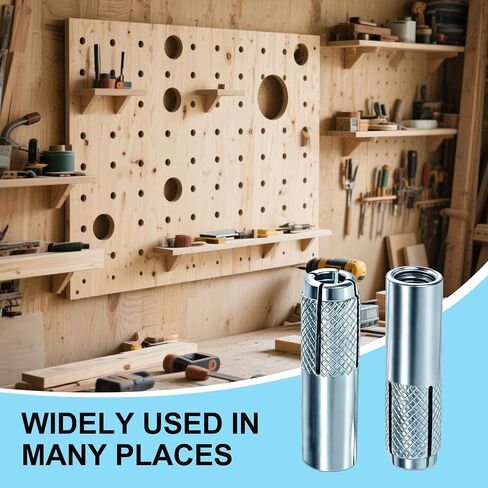 25 Pcs Drop-in Anchors，1/4"-20 Zinc-Plated Concrete Knurled Drop-in-Anchor, Secure Mounting, Easy Installation - Internal Forced Expansion Screw Bolts for Solid Concrete (25, 1/4"-20) in Kuwait