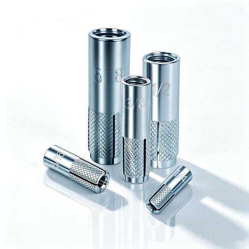 25 Pcs Drop-in Anchors，1/4"-20 Zinc-Plated Concrete Knurled Drop-in-Anchor, Secure Mounting, Easy Installation - Internal Forced Expansion Screw Bolts for Solid Concrete (25, 1/4"-20) in Kuwait
