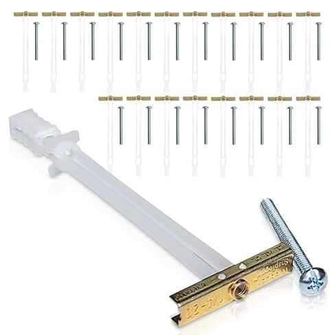 TOGGLER SNAPTOGGLE Drywall Anchors & Heavy-Duty Toggle Bolts with Included Zinc-Plated Bolts – 1/4"-20 & 3/16"-24 UNC for Hollow Walls, Plaster & Tile – 20 & 10 Pack Combo in Kuwait