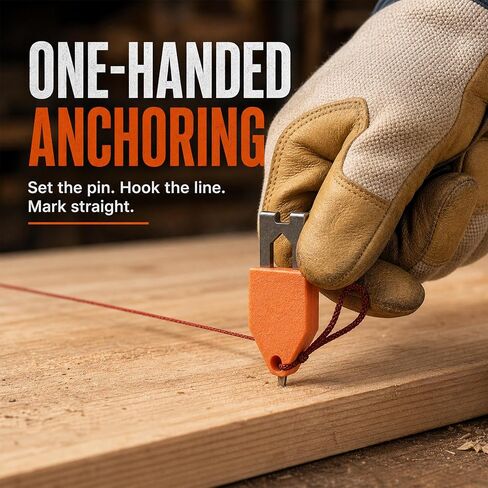 Rope Anchor Hook for Chalk Lines, Portable One-Handed Layout Tool for Carpentry & Construction, Pin Anchor for Straight Line Positioning(1PCS) in Kuwait
