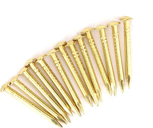 Brass Round Head Nails Brass Escutcheon Pins Brad Nails 100 Pieces 4 Sizes 10mm 15mm 18mm 22mm for Furniture Hinges DIY Antique Decorative (10mm long) in Kuwait