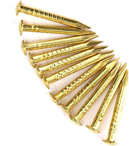 Brass Round Head Nails Brass Escutcheon Pins Brad Nails 100 Pieces 4 Sizes 10mm 15mm 18mm 22mm for Furniture Hinges DIY Antique Decorative (10mm long) in Kuwait
