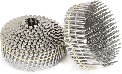 WFLNHB 1200PCS 15 Degree 1-1/2 Inch x 0.09 Inch Stainless Steel Siding Nails Made of Steel Fit for Gun Type CN45 in Kuwait