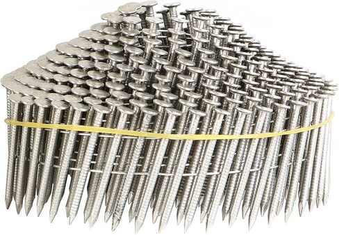 WFLNHB 1200PCS 15 Degree 1-1/2 Inch x 0.09 Inch Stainless Steel Siding Nails Made of Steel Fit for Gun Type CN45 in Kuwait