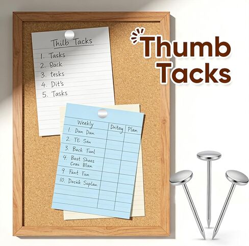 50 PCS Long Upholstery Nails Tacks - Silver Push Pins and Thumb Tacks with Plastic Box, Extra Long Push Pins Flat Head Furniture Nails, Heavy Duty Decorative Push Pin for Furniture Sofa Headboard in Kuwait