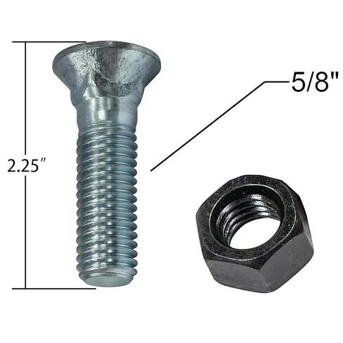 5/8"-11x2 1/4“ Blades Cutting Edges Plow Bolts & Nuts Fits Snow Plow Construction Machinery Grade 8 Dome Head 260123 (2 Pack) in Kuwait