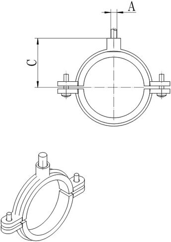 316SS Stainless Steel Split Ring Hanger Two Screw (3/4" Nominal Pipe Size) in Saudi Arabia