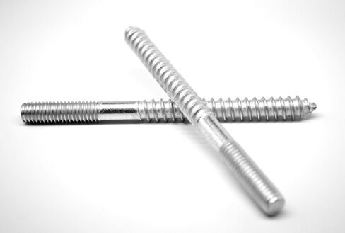 3/8-16 x 6 Coarse Thread Hanger Bolt Plain Center Low Carbon Steel Zinc Plated Pk 25 in Saudi Arabia