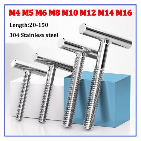 M4-M16 304 مسمار رأس مطرقة من الفولاذ المقاوم للصدأ على شكل حرف T، مناسب لبرغي تثبيت اللحام على مسار السكك الحديدية (80 مم، M16 (1 قطعة)) in Kuwait
