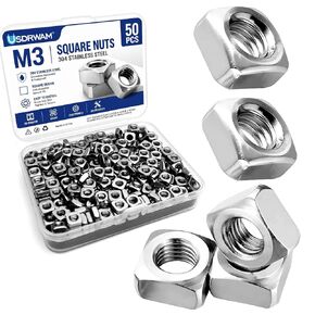 50pcs M3 Square Nuts 304 Stainless Steel for 3D Printer Drone Wood Metal, DIY Professionals in Saudi Arabia