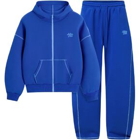 Aelfric Eden Cloud Boxy 2 قطعة الخريف صالة مجموعات للنساء الرجال زمم هوديي المتضخم عارضة Sweatsuits in Kuwait