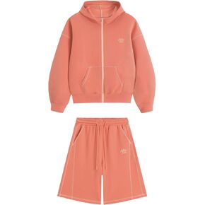 Aelfric Eden Cloud Boxy Sweat Set 2 Piece Outfits Sweatsuit Shorts Sets 2026 Zipper Hoodie Oversized Lounge Matching Set in Kuwait