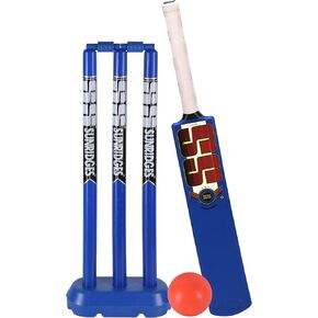 SS My First Swing Cricket Kit – Complete Starter Set with Size 1 Bat, 3 Plastic Stumps, Base, Bails & 1 Ball (Available in Blue & Yellow) in Saudi Arabia