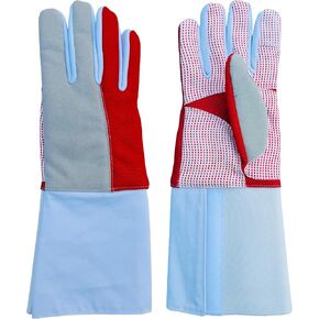 Fencing Glove 350N for Foil Epee Saber 3 Weapon Silicoated Amara Synthetic Leather Palm Windstopper Back High Density Foam Padding Durable Washable Elastic Cuff in Kuwait