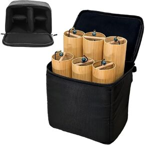 حقيبة HighLight Wind Chime Bag تحمل ما يصل إلى 6 أجراس مع مقصورات عالمية للكاميرات وحقيبة تخزين المشروبات باللون الأسود، 9.26 بوصة × 6.3 بوصة × 8.67 بوصة (الدقات غير متضمنة) in Kuwait