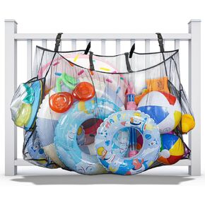 Hanging Pool Float Storage Bag -Large Mesh Pool Toy Holder for Pool Noodles, Inflatables, and Toys -Adjustable Fence & Poolside Organizer in Kuwait