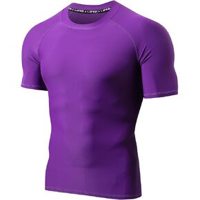 LAFROI Men's Short Sleeve UPF 50+ BJJ Swim Compression Shirt Rash Guard in Kuwait