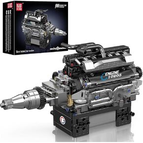 Mould King 10201 W16 Engine Model kit That Runs - Build Your Own STEM V8 Model Engine for Adults, 16-Cylinder Car Engine, Shiftable Gear Operation, Mechanic Engineering Construction Set (2024 PCS) in Kuwait