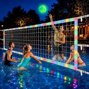 Upgraded Pool Volleyball Net Only,15x3FT Adjustable Replacement Water Volleyball Net with 8 Modes for Inground Pools,Pool Games for Adults and Family Summer Swimming Pool Party Fun in Kuwait