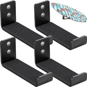 4 Pcs Surfboard Wall Mount, Heavy-Duty Black Aluminum Surf Board Wall Hangers for Display & Storage in Kuwait