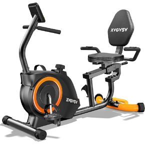 Recumbent Exercise Bike for Home Use, Quiet Recumbent Stationary Bikes for Adults & Seniors, 16-Level Resistance, Adjustable Seat, Supports 400LB, Pulse Sensors & LCD Display in Kuwait