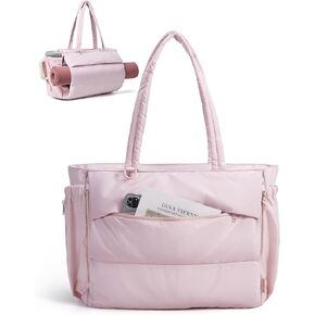 BAGSMART Yoga Tote Bag for Women with Knotted Handle, Lightweight Pilates Bag with Yoga Mat Holder, Gym Bag for Work Travel in Saudi Arabia