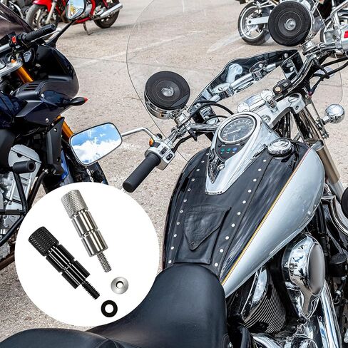 Frienda 2 Pack Stainless Steel Extended Seat Bolt Kit Compatible with Harley/Davidson Touring Models Bike Motorcycles 1/4"-20 Unc Thread Knurled Handle Seat Bolt Screw with Rubber Washers Black Silver in Kuwait