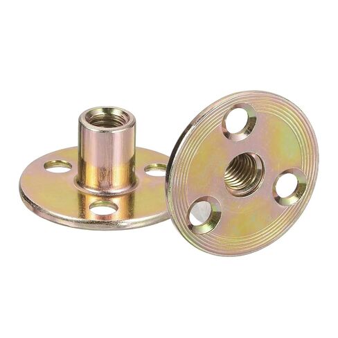 Tee Nut Carbon Steel Round Base Screw-in T-Nuts Furniture Hardware Flange Female Thread Insert Nuts(M8x36x2.2mm,8pcs) in Kuwait