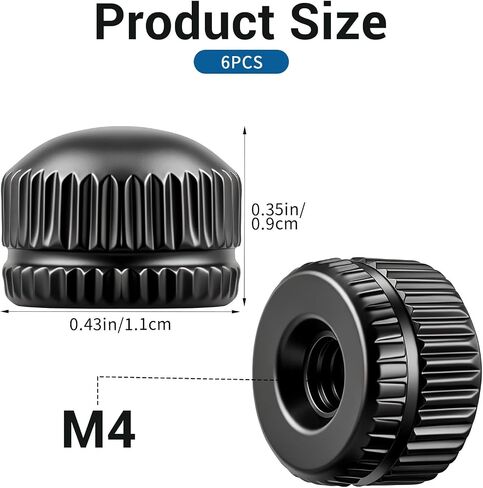 Skrfren 6 Pcs M4 Screw Caps for Light Fixtures Lamp Shade Nut Replacement Parts Black Lamp Finals Decorative Hardware for Chandeliers & Wall Lights in Saudi Arabia