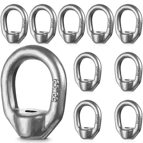 Lounsweer 10 Pcs 1/2"-13 Heavy Duty Thread Bail Type Lifting Eye Nuts Hot Dip Galvanized Drop Forged Steel Threaded Fastener UNC Standard Ring Shape Lifting Eye Nuts in Kuwait