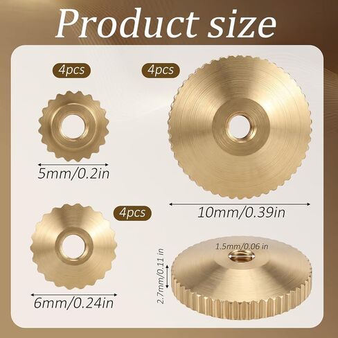 12pcs Brass Clock Hand Nut Assortment 5/6/10mm OD Grandfather Wall Mantel Clock Hands Parts Replacement Kit for Smooth Timekeeping Clocks Repair Parts in Kuwait