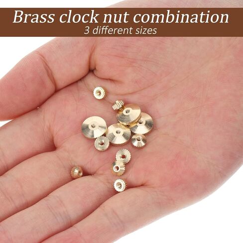 12pcs Brass Clock Hand Nut Assortment 5/6/10mm OD Grandfather Wall Mantel Clock Hands Parts Replacement Kit for Smooth Timekeeping Clocks Repair Parts in Kuwait